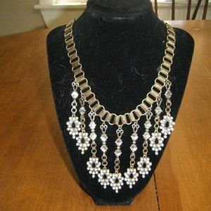 Goldtone and Faux Pearl Necklace
